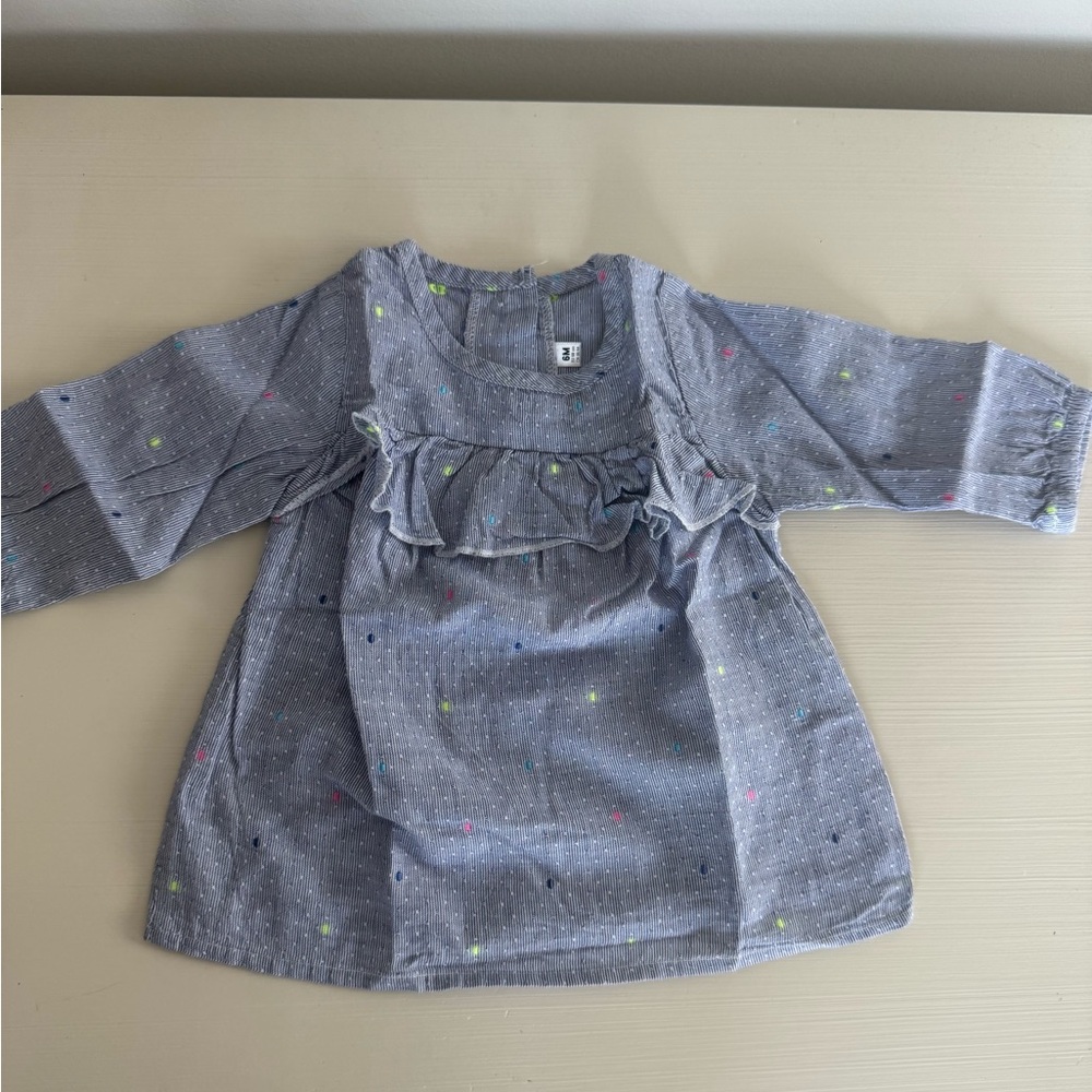 Long Sleeve Baby Blouse with Ruffle Detail